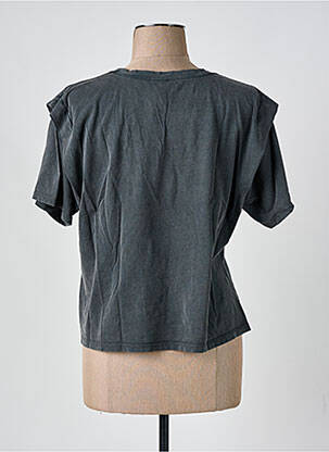 Tricou croială dreaptă mâneci scurte gri PIECES femeie