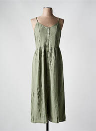 Rochie midi croială cambrată bretele subțiri verde VILA femme