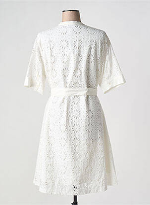 Rochie midi mâneci scurte mâneci scurte alb LEO & UGO femeie