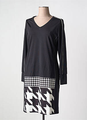Rochie midi imprimeu fantezie mâneci lungi negru TUZZI femeie