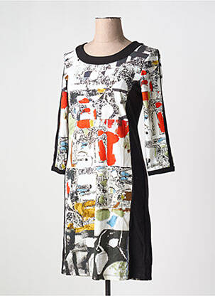 Rochie midi mâneci 3/4 mâneci 3/4 alb DOLCEZZA femeie