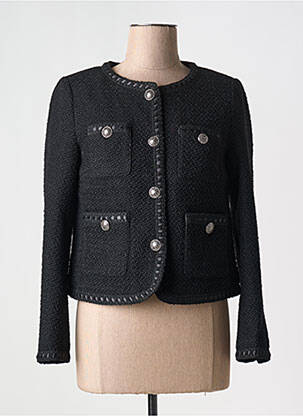Jachete casual guler rotund negru LEO & UGO femeie