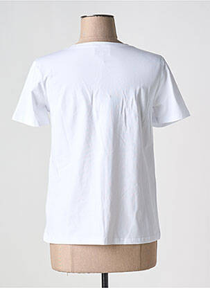 Tricou serigrafie flockată mâneci scurte alb LEO & UGO femeie