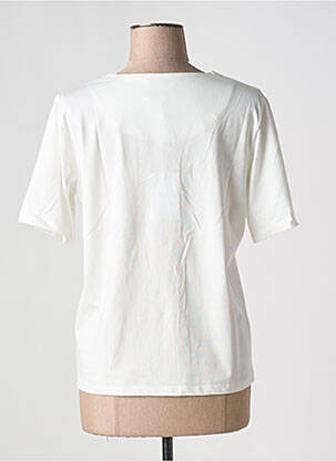 Tricou serigrafie flockată mâneci scurte alb LEO & UGO femeie