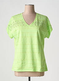 Tricou croială dreaptă mâneci scurte verde LEO & UGO femme