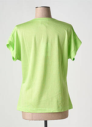 Tricou croială dreaptă mâneci scurte verde LEO & UGO femeie