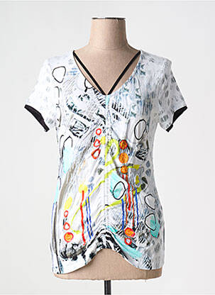 Tricou imprimeu fantezie mâneci scurte alb DOLCEZZA femeie