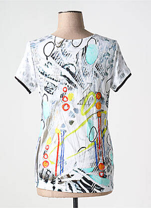 Tricou imprimeu fantezie mâneci scurte alb DOLCEZZA femeie