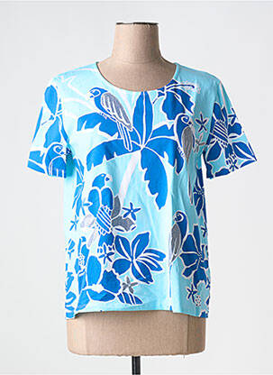 Tricou elasticitate mâneci scurte albastru LEO & UGO femeie