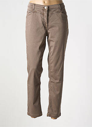 Pantalon slim țesătură poplin mărime normală maro BETTY BARCLAY femeie