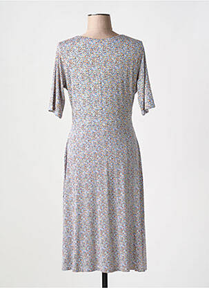 Rochie midi imprimeu fantezie mâneci scurte albastru SURKANA femeie