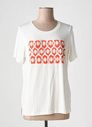 Tricou serigrafie cu strasuri mâneci scurte alb TUZZI femeie