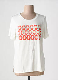 Tricou serigrafie cu strasuri mâneci scurte alb TUZZI femme