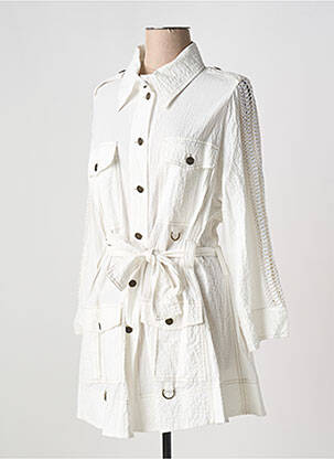 Rochie scurtă alb TRICOT CHIC femeie