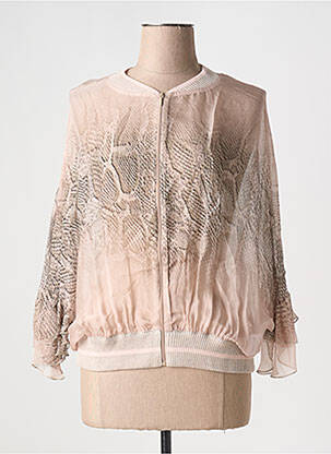 Jachete casual guler rotund roz TRICOT CHIC femeie