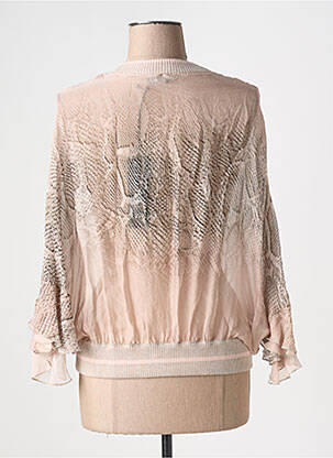 Jachete casual guler rotund roz TRICOT CHIC femeie