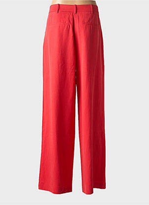 Pantalon larg țesătură poplin talie înaltă roșu LOLA CASADEMUNT femeie