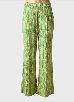 Pantalon larg croială fluidă mărime normală verde SURKANA femeie