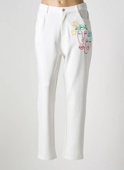Pantalon slim bej LEO & UGO femeie