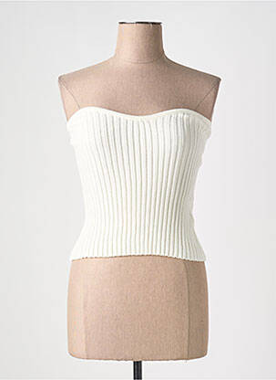 Top alb PEACE N'LOVE femeie