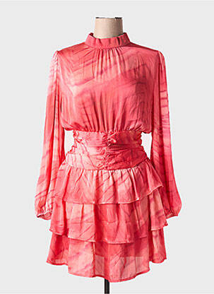 Rochie scurtă mâneci lungi mâneci lungi roșu FLAMANT ROSE femeie