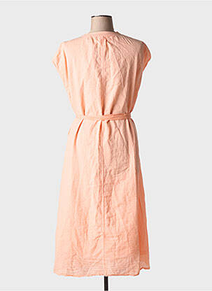 Rochie midi mâneci scurte mâneci scurte portocalie GINETTE MIAMI femeie