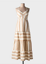 Rochie midi fără mâneci fără mâneci bej SEASON femme