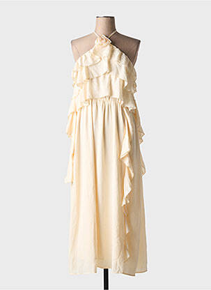 Rochie midi fără mâneci fără mâneci galben ELLI WHITE femeie