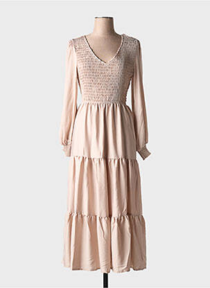 Rochie lungă bej ELLI WHITE femeie