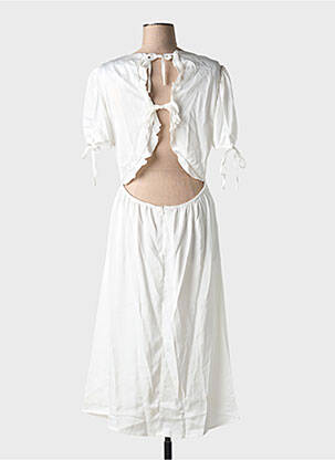 Rochie midi mâneci scurte mâneci scurte alb ELLI WHITE femeie