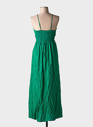 Rochie lungă mâneci cu bretele ajustabile bretele subțiri verde MISS SARA FASHION femeie