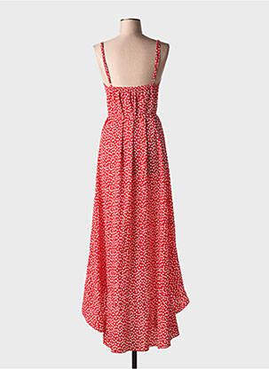 Rochie lungă țesătură poplin bretele subțiri roșu FLAMANT ROSE femeie