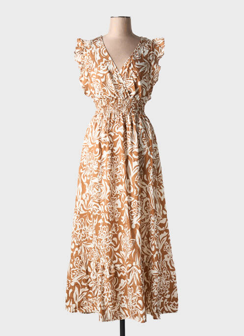 Rochie lungă maro MISS SARA FASHION femeie