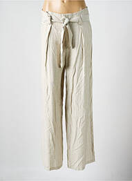 Pantalon drept țesătură poplin mărime normală bej KOOL LOOK femeie