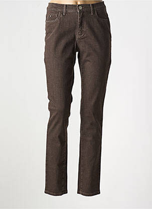 Blugi cu croială slim maro TRUSSARDI JEANS femeie