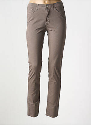 Pantalon slim țesătură poplin mărime normală maro TRUSSARDI JEANS femeie