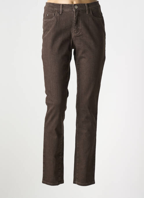 Blugi cu croială slim maro TRUSSARDI JEANS femeie