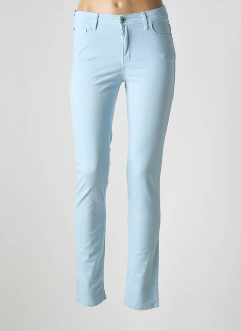 Pantalon slim țesătură poplin mărime normală albastru TRUSSARDI JEANS femme