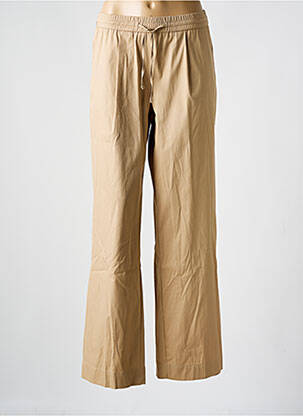 Pantalon drept talie elastică bej ANNA MONTANA femeie