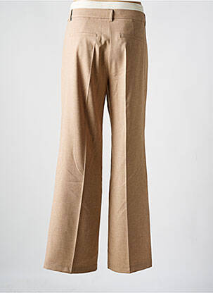 Pantalon evazat talie elastică bej ANNA MONTANA femeie
