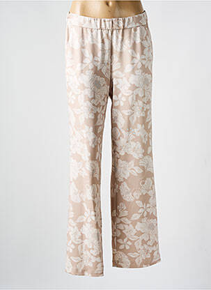 Pantalon evazat talie elastică bej ANNA MONTANA femeie