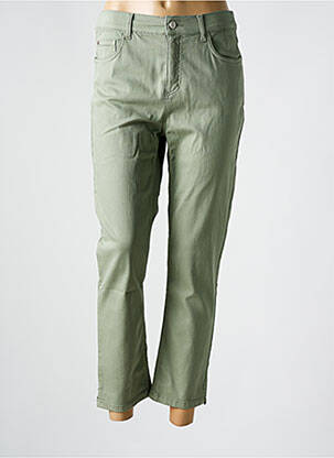 Pantalon 7/8 închidere cu fermoar sub clapetă cu nasturi verde ANNA MONTANA femeie