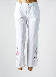 Pantalon 7/8 închidere cu fermoar sub clapetă cu nasturi alb ANNA MONTANA femme