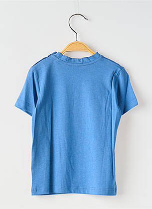 Tricou serigrafie flockată mâneci scurte albastru COUDEMAIL băiat
