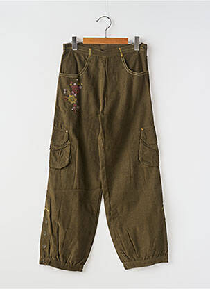 Pantalon drept verde POMME FRAMBOISE fată