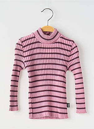 Pulover cu guler înalt roz COUDEMAIL fată