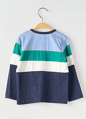 Tricou închidere presată mâneci lungi albastru ELLE EST OU LA MER băiat