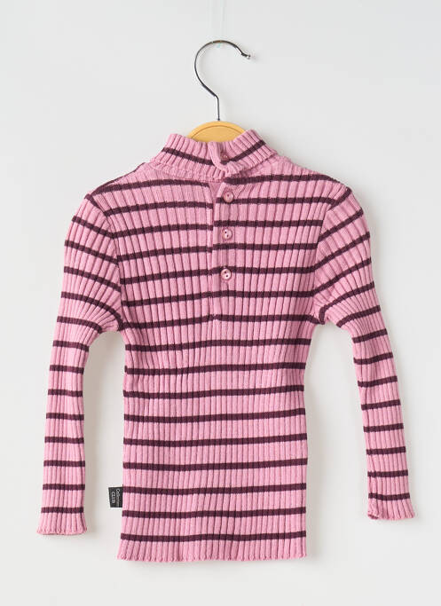 Pulover cu guler înalt roz COUDEMAIL fată