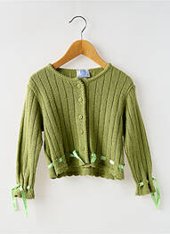 Vestă cu mâneci lungi croială dreaptă verde LAPIN BLEU fille