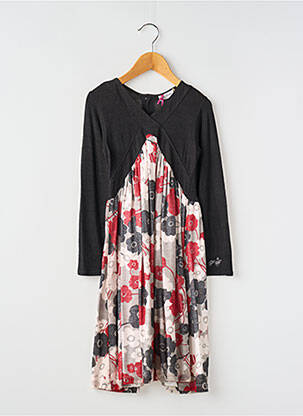 Rochie midi croială evazată mâneci lungi negru POMME FRAMBOISE fată